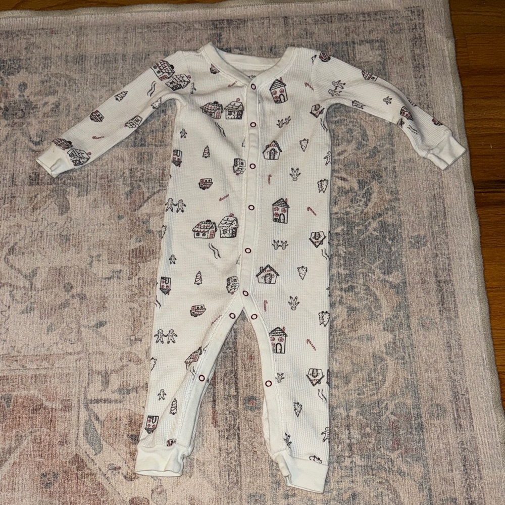 Carter's White One Piece with Cute House Prints